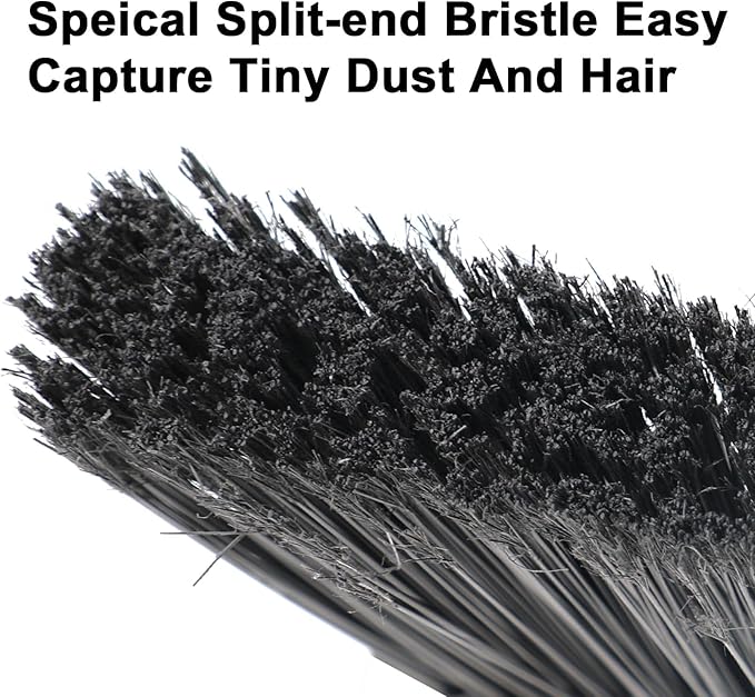 Heavy Duty Broom, Brooms for Sweeeping Indoor, Angle Broom with Long Pole, Outdoor Broom for Courtyard Garages Slidewalk, Indoor Broom for Kitchen Lobby Canteen Black