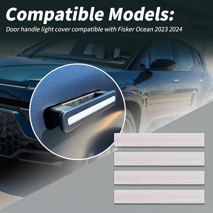 XTPTFABS Door Handle Light Cover KIt Compatible with Fisker Ocean 2023 2024 (Handle Light Cover)