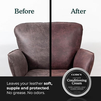 Clyde's™ Leather Cleaning, Prep, and Protection Kit | for Use on Non Absorbent Leather Apparel, Furniture, Auto Interiors, Tack, Shoes | Must Have Before and After Applying Leather Recoloring Balm