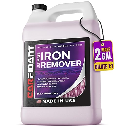 Iron Remover for Car Detailing – Iron Decon Spray, Pulls Out Brake Dust, Rust & Fallout - Contaminant Removal for Car Paint & Wheels, pH Neutral Formula - Gallon - 128 fl. oz.