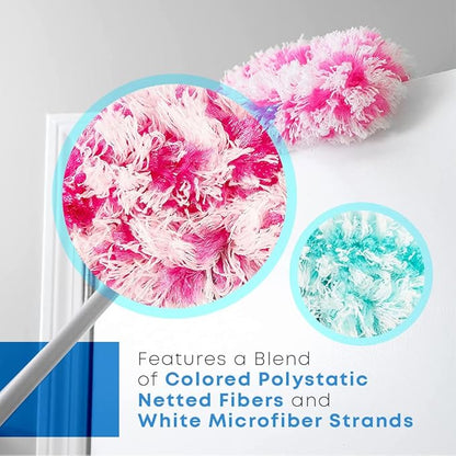 Fuller Brush Fuzzy Fan Duster – Dust & Clean Ceiling Fans, Walls, Woodwork – Polystatic & Microfiber Grabs & Holds Dust, Lint, Cobwebs & Dirt - Fan Duster Head Only (Teal)