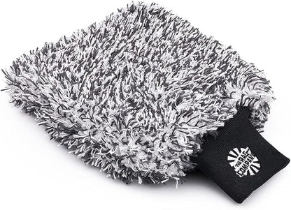 The Rag Company - The Cyclone Ultra Wash Mitt + Cyclone Ultra Wash Pad 6in x 8in Combo Pack - Microfiber Blend, Twist Loop Interior Liner Ideal for Foam, Soap + Bucket, & Rinseless Washing Methods