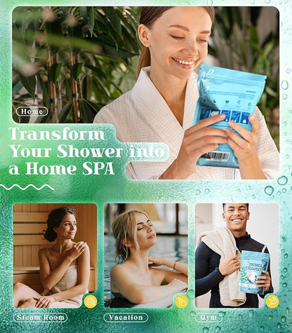POPCHOSE Shower Steamers Aromatherapy - Christmas Stocking Stuffers for Women & Men, Eucalyptus for Shower with Natural Essential Oils, Home SPA & Self Care Relaxation, Quick Relief Nasal Congestion