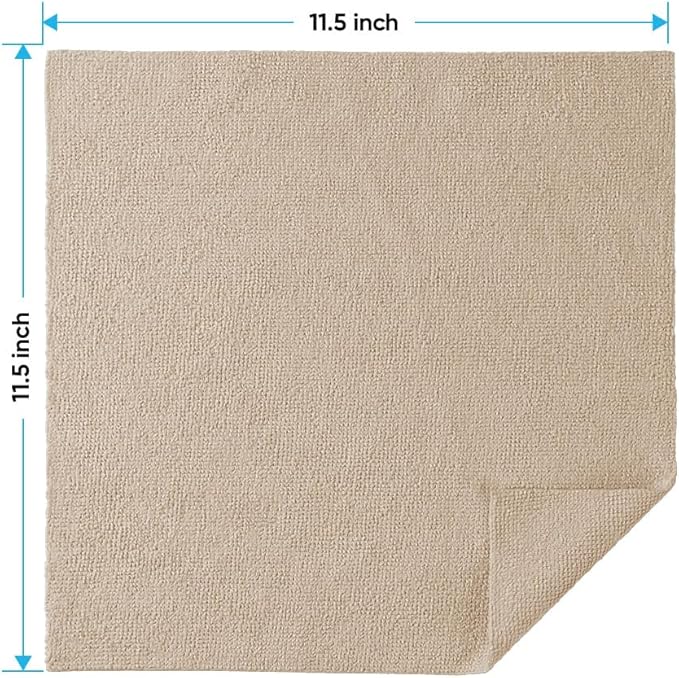 HOMEXCEL Brown Microfiber Cleaning Cloths 100 Pack, Highly Absorbent, Lint & Scratch-Free Cleaning Rags for House Kitchen, Microfiber Towels for Car 11.5 x 11.5 inch Brown