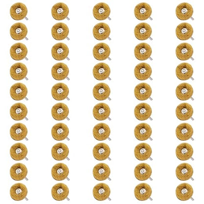 50 PCS Abrasive Buffing Wheels,1 Inch Buffing Polishing Wheel Set for Rotary Tool Accessorie 1/8'' (3mm) Shank, Yellow 80 Grits for Metal,Wood, Rust Removal