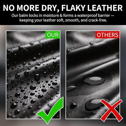 SHABEIBEI Leather Recoloring Balm with 100ml Mink Oil, Black Leather Repair Kit and Scratch Remover for Furniture, Car Seats, Sofas, Dye & Restorer for Couches, Vinyl, PU, Faux