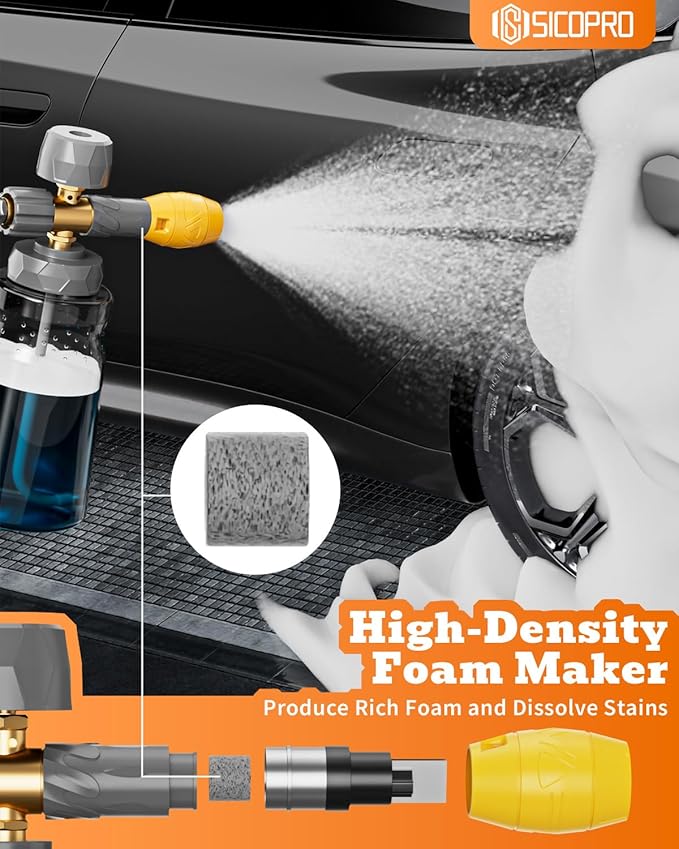 Foam Cannon for Pressure Washer, Car Wash Foam Gun Kit, Tool Daily Foam Cannon with 1/4 Inch Quick Connector, Soap Cannon for Pressure Washer, Car Foam Sprayer