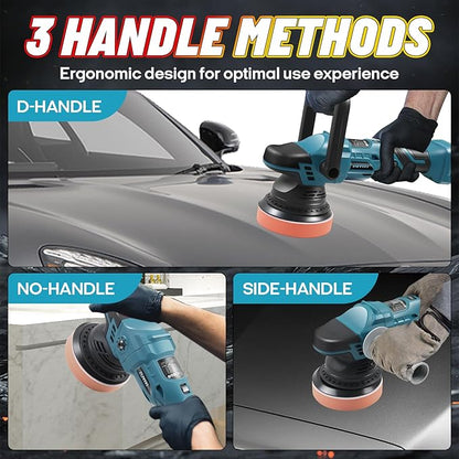Cordless Car Buffer Polisher for Makita 18V Battery (Not Included), 5 Inch Orbital Polisher, 6 Variable Speed, Buffer Waxer Kit for Car Boat Detailing, Polishing, Scratch Removing