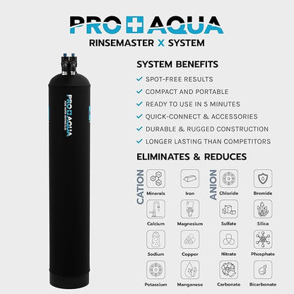 PRO+AQUA RinseMaster X | Spotless 10,300 Gallon Deionizer Spot-Free System for Car Wash, Manufacturing Washing, High Capacity Spotless Water for Factory Use