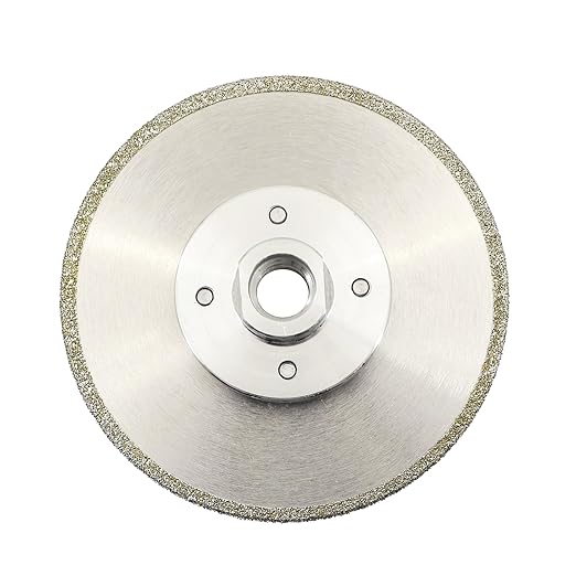 DT-DIATOOL Diamond Blade 5" x 5/8" Thread Flange - Single Side Electroplated Diamond Cutting and Grinding Disc for Granite Marble Natural Stone Tiles