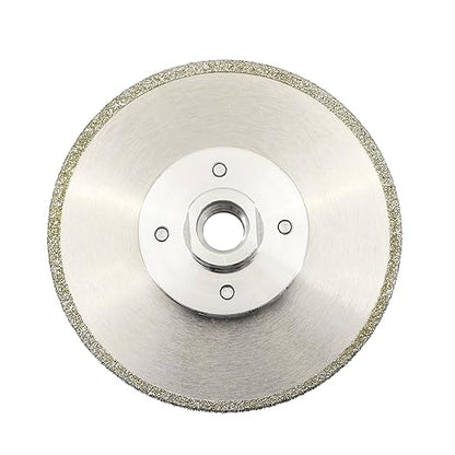 DT-DIATOOL Diamond Blade 5" x 5/8" Thread Flange - Single Side Electroplated Diamond Cutting and Grinding Disc for Granite Marble Natural Stone Tiles