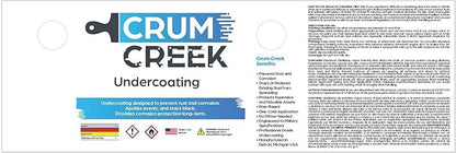 CRUM CREEK 1-Gallon Can Matte Black Non Aerosol, Rust Preventive, Rust Inhibitor Anti Rust, Rust Proofing Coating, Protects All Metals in Marine and Undercoating in Automotive, Farm and Industrial.