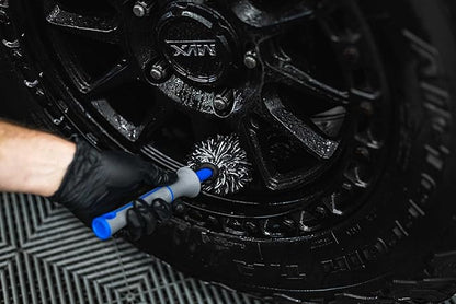Detail Factory - Wheel Brush Mini with Interchangeable Microfiber Covers - Ultra-Soft Cleaning, Washing and Detailing Wheels, Tires, and Rims - Avalanche
