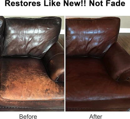 Dark Brown Leather Recoloring Balm, Leather Color Restorer Conditioner, Leathercraft Repair Kits for Vinyl Furniture, Sofa, Car Seats, Shoes - Repair Color on Faded & Scratched Couches