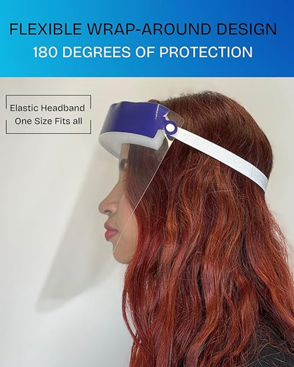 Mystic Romance 10 Pack Face Shields – Reusable Anti-Fog Full Face Protection – Clear Safety Gear for Work, Salons & Travel