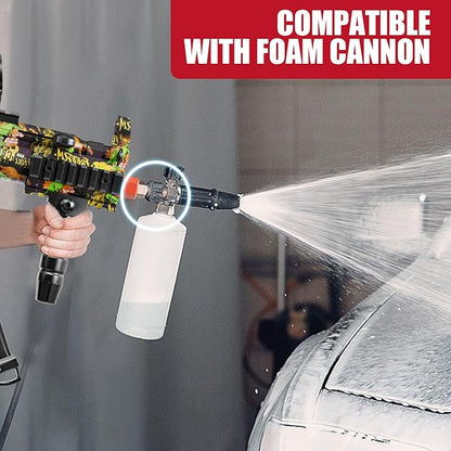 MP5 Model Pressure Washer Gun with Swivel & 4 Nozzles, 3600 PSI High Pressure Spray Gun with 3/8" Quick Connect Plug, Swivel Gun Compatible with Foam Cannon, Power Washer Accessories (Green)