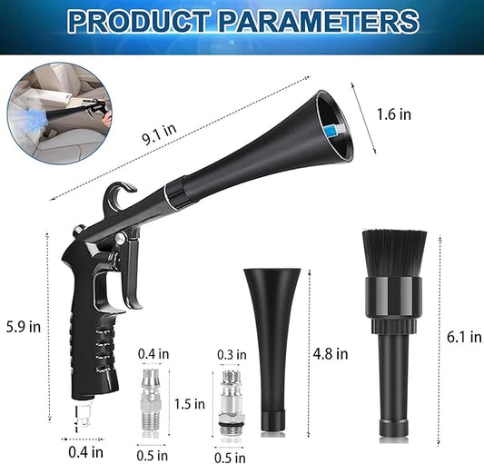 High Pressure Car Cleaning Gun Detailing Interior Dryer Air Blow Gun,Car Cleaning Tools,Air Gun for Compressor Quickly Removes Dirt and Dust Works with Air Compressor