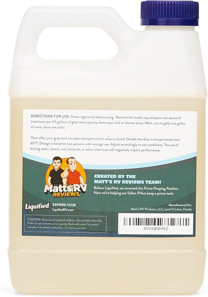 Liquified RV Toilet Treatment - Gray Holding Tank Digester - Odor Eliminator - Lemon Scent - Matts RV Reviews