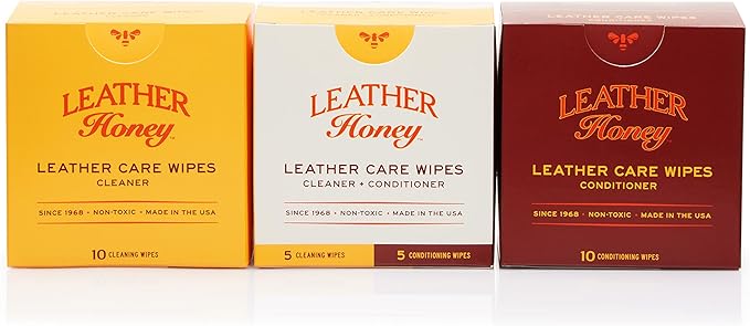 Leather Honey Combo Wipes with Conditioner Wipes and Cleaner Wipes