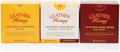 Leather Honey Combo Wipes with Conditioner Wipes and Cleaner Wipes