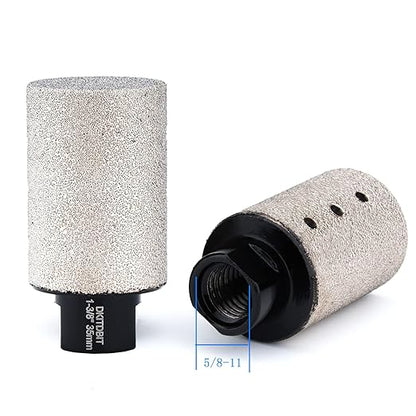 Diamond Coated Finger Bit, 1-3/8" Tile Milling Bit to Enlarge Polish Shape Holes on Porcelain Ceramic Marble Granite Tile Countertop, with 5/8-11 Thread to 3/8" Hex Shank Adapter, Diameter 35mm