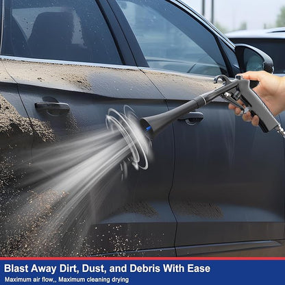 ESOW Car Cleaning Gun Detailing Dryer Air Compressor Blow Gun, Essential Car Detailing Kit and Supplies, High Pressure Air Blaster, Car Detailing Tools for Quick and Effective Dirt Removal, Black