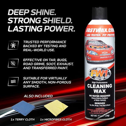 FW1 4 Pack, A High Performance Car Wax Polish | Easy To Use Scratch-Free Waterless Car Wash Spray & Detail Cleaning Polish (17.5oz) | Spray Wax for Cars, Trucks, Motorcycles RVs and boats.