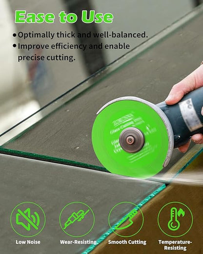 ZORUNNA Glass Cutting Disc for 4-1/2" Angle Grinder, 5 Pack Glass Ceramic Diamond Cutting Blade Disc 7/8" (Model 115/125) for Grinding Jade, Crystal, Wine Bottles, Tile.