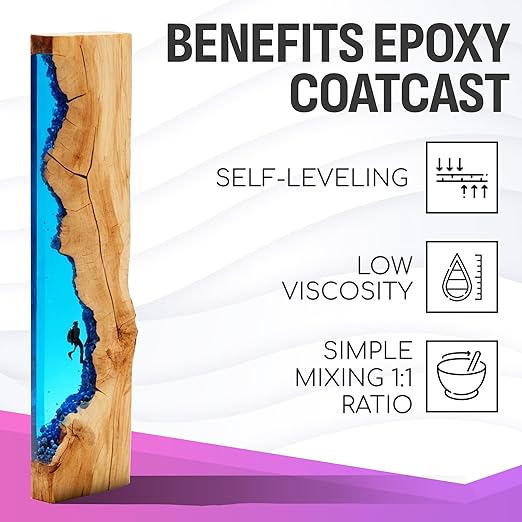 Epoxy Resin 16 Oz Kit – Low Viscosity, Clear High-Gloss Finish for Coating Wood, Concrete, Stone & More | Easy to Use, No Bubbles, Self-Leveling | Perfect for Arts & Crafts & More
