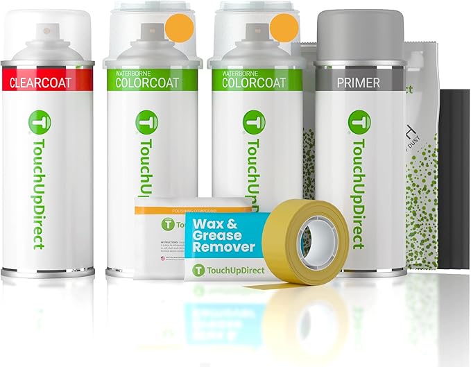 TouchUpDirect SB Cyber Orange Metallic Tricoat Compatible with Ford Exact Match Touch Up Paint Aerosol - Platinum Kit