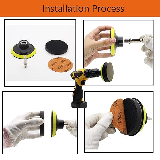 65pcs Sandpaper 3Inch Sanding Disc 60-10000 Grit Wet Dry Sandpaper with M10 Backing Pad,2pcs Interface Pad for Wood Metal Mirror Jewelry Car Polishing Headlight Cleaner Set