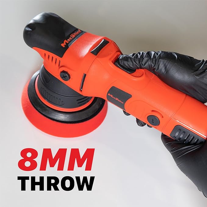 Maxshine M8S V2 Dual Action Polisher | 8mm Throw, 5” Backing Plate, 1000W Motor, 6-Speed | Thread 5/16” | Auto, Boat & Marine Detailing Tool for Paint Correction, Swirl & Scratch Removal