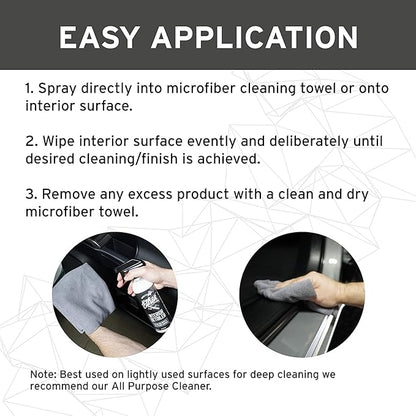 Ethos Car Care Interior Detailer - Easily Cleans and Protects All Interior Surfaces, Non Greasy Satin Finish, UV Protection and Odor Neutralizing Agents for Interior Care (Gallon)
