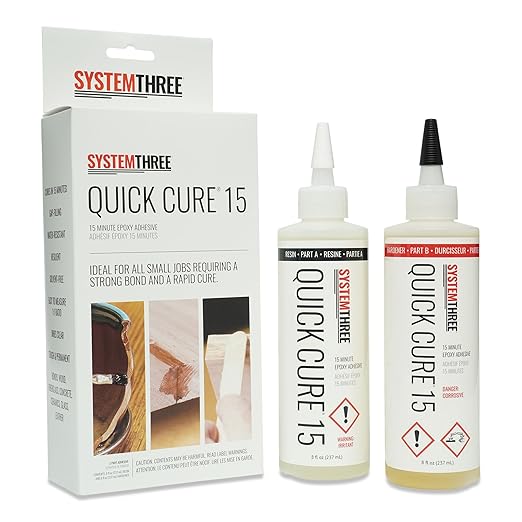 System Three Quick Cure 15 Epoxy Adhesive, 1 Pt Bottle Kit, Amber