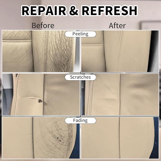 SHADAIWUYU 8.5oz Leather Recoloring Balm with 100ml Mink Oil,Beige Leather Repair kit for Furniture and Car Interior,Leather Couch Scratch Repair,Leather Dye Paint,Mink Oil for Leather