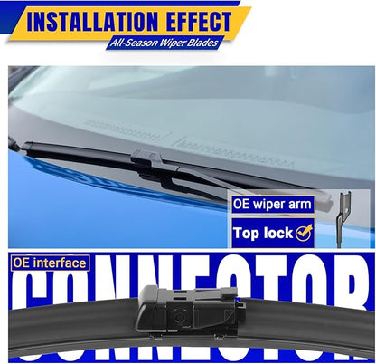 3 wipers Replacement for Cadillac SRX 2010-2016, Windshield Wiper Blades Original Equipment Replacement - 26"/17"/12" (Set of 3) Top Lock