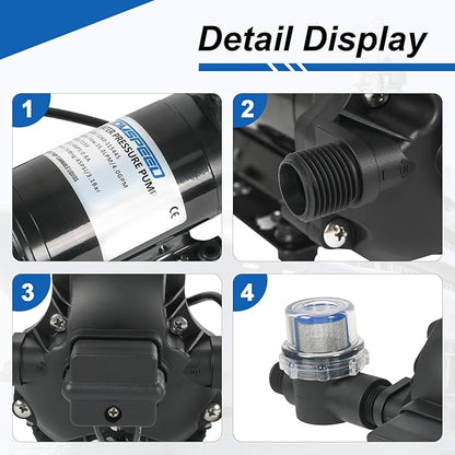 4.0 GPM 115V AC 45 PSI Revolution Water Pump with Pressure Switch Compatible with Camper, RV, Shower, Sprayer