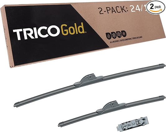 TRICO Gold™ (18-2417) 24 & 17 Inch Pack of 2 Automotive Replacement Windshield Wiper Blades for My Car Premium All Weather Beam Blade for Select Vehicle Models