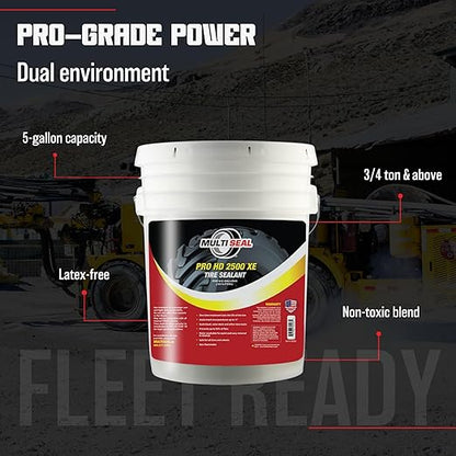 MULTI SEAL PRO HD 2500 XE Industrial-Grade Tire Sealant - Ethylene Glycol Formula - Heavy-Duty Protection - On/Off-Road Applications - Tubeless Tire Sealant - 5-Gallon Pail