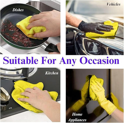Ultra High Pile Premium Microfiber Towels 36 Pack – Super Soft, Lint-Free, Streak-Free, Scratch-Free Cleaning Cloths – Car, Home, Kitchen, Detailing, 16x16 Inch (Yellow)
