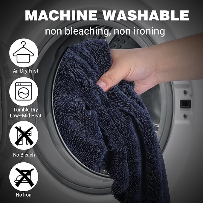 4 Pack Large Microfiber Car Drying Towels, 36x24 Inch Microfiber Towels for Cars, Ultra Absorbent, Streak Free, Scratch Free, Lint Free, Quick Dry, Multi-Purpose