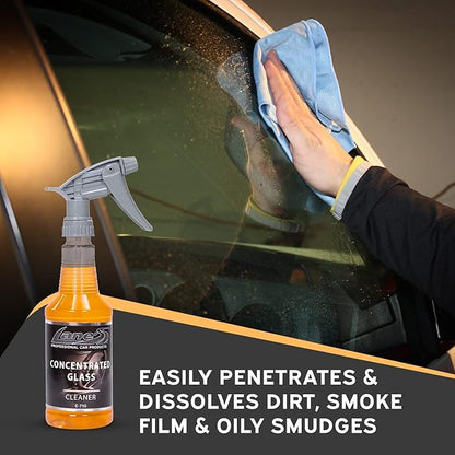 LANE'S Concentrated Auto Glass Cleaner | Tint-Safe Car Windshield, Window Cleaner | Removes Automotive Smoke Film, Fingerprints, & Smudges | Streak-Free, Safe for All Glasses | 16oz