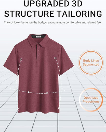 COOFANDY Mens Polo Shirts Short Sleeve Casual Summer Polo Tee Classic Collared Golf Stylish Tops