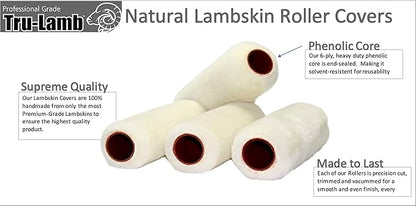 Tru-Lamb - 100% Natural Lambskin Professional Paint Roller (9 x 1" - 1 Pack)