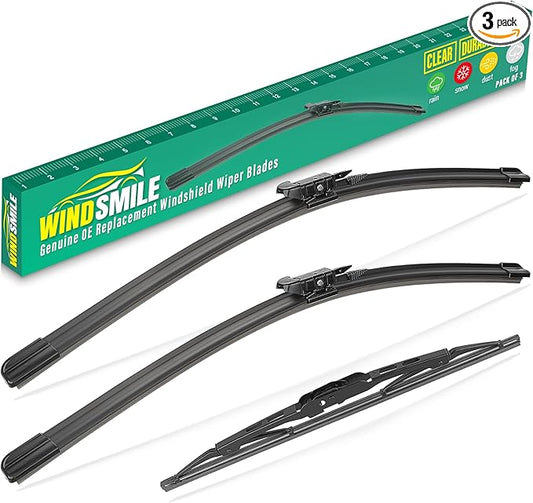 24" 21" 13" Windshield Wiper Blades Replacement for Chevy Chevrolet Traverse 2012 2013 2014 2015 2016 2017 Premium All Weather Front Rear Wipers Set - OEM Quality (Pack of 3)