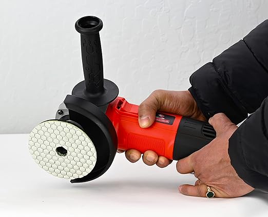 StadeaSet 5" Variable Speed Angle Grinder Polisher with Dry Polishing Kit - Stone Concrete/Tile Electric Power Cutting Slow SpeedTool - 1400 W, 3000-10000 RPM