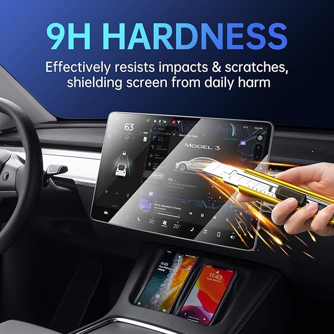 DGXWLLW Screen Protector for Tesla Model S 2026-2023 Model X 2026-2023 with Alignment Kit, Front Back Tempered Glass TouchScreen Dashboard Protective 9H Hardness Anti Glare Fingerprint HD Clear