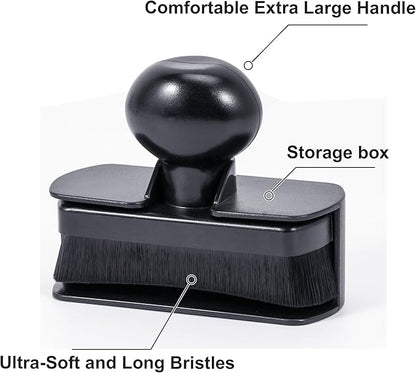 Car Tire Shine Applicator,Vegan Tire Shine Applicator with Curved Brush Head - Large Automotive Tire Dressing Applicator Brush with Storage Stand for Tire Detailing, 3.6 Inch Length -2pcs (Black)
