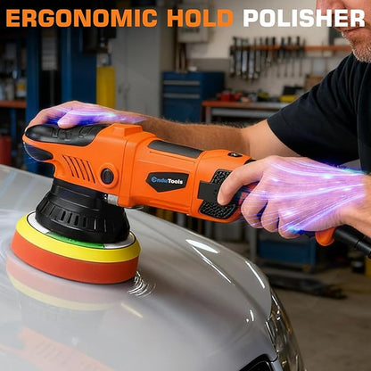 Protmex 1200W Car Buffer Polisher - 6 Inch Dual Action Polisher w/Constant Power - 6 Variable Speed 2500-6000RPM Orbital Polisher -Comfortable Grip Car Wax Buffer Polisher for Car Detailing Polishing