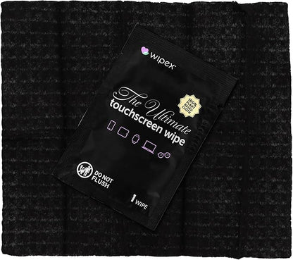 Wipex Ultimate Car Screen Cleaner - 48ct Auto Screen Wipes, Streak-Free & Residue-Free, Plant-Based Black Cloth for Interior, Mirrors & Dashboard, 24ct Individually Wrapped (Pack of 2)